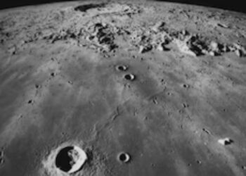 லூனா-25 விழுந்து நொறுங்கிய இடத்தின் பள்ளம் ஏற்பட்டுள்ளது.